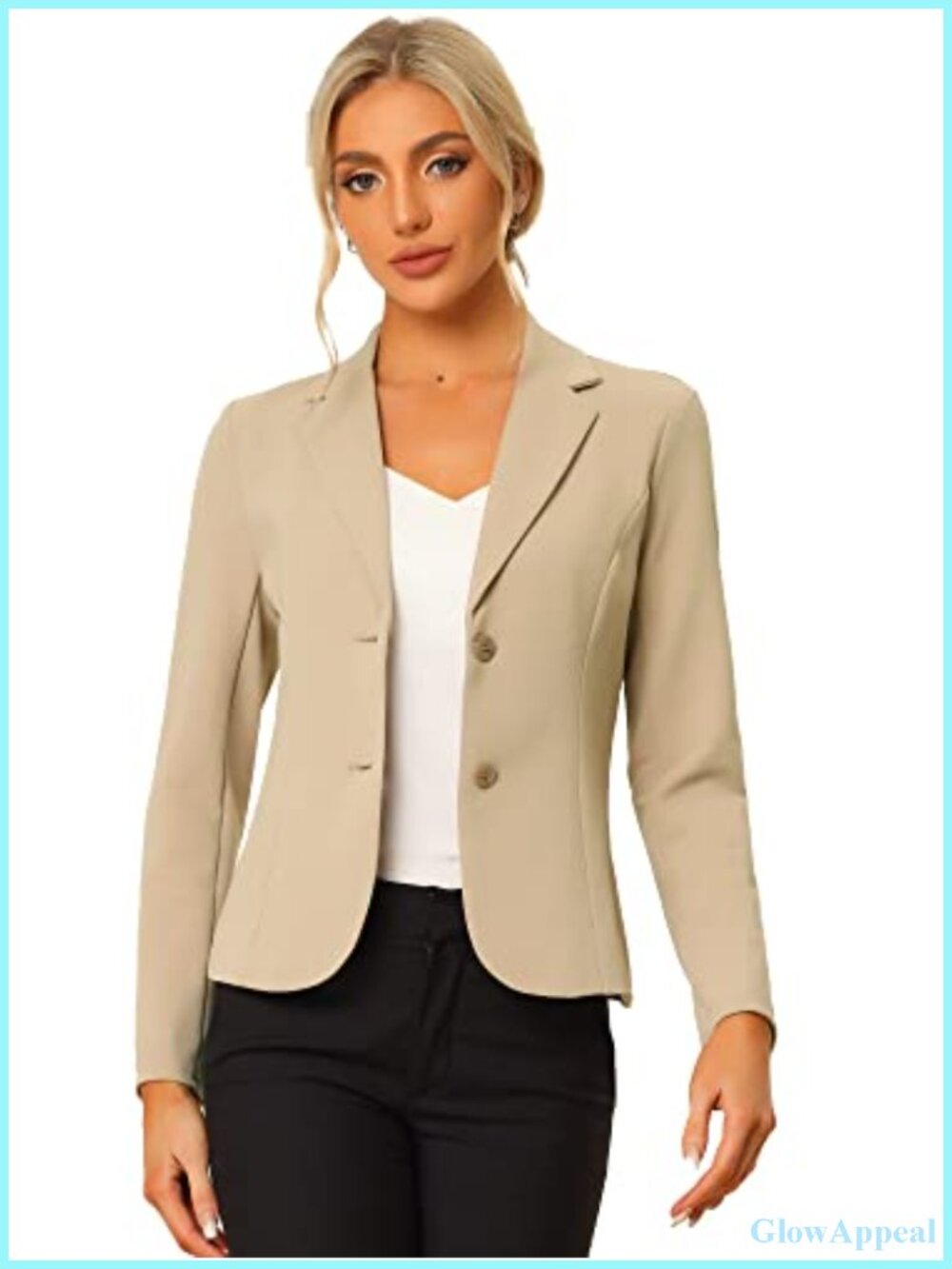 Women's Knit Stretch Blazer Long Sleeve Office Work Suit Jacket